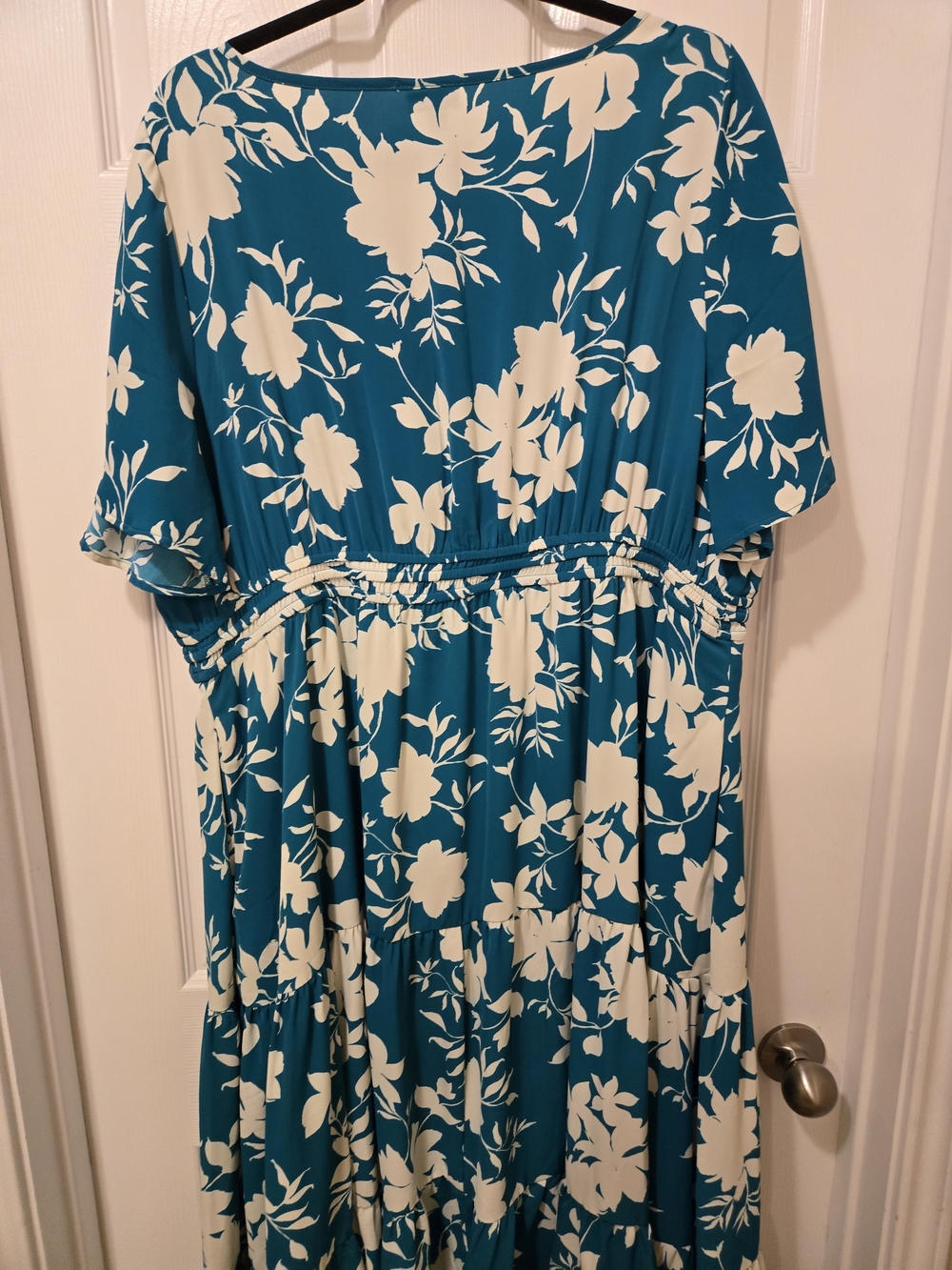 torrid Teal Floral Maxi Dress with Cream Blooms - Picture 12 of 15